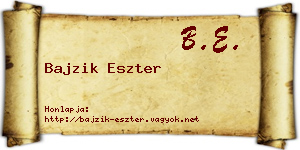 Bajzik Eszter névjegykártya